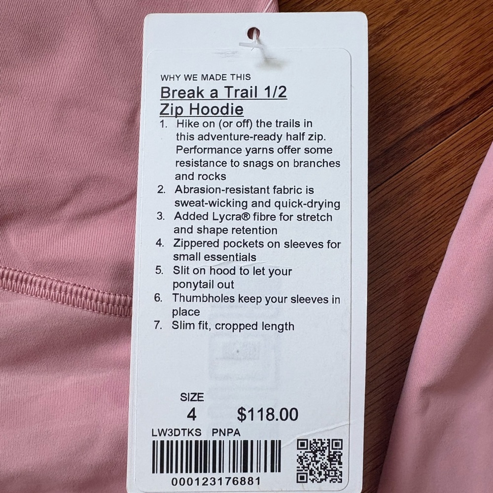 Lululemon Break a Trail 1/2 Zip Hoodie NWT - Picture 2 of 3